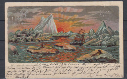 North Pole Midnight Sun / Mitternachssonne Postcard Ca Jastrow 20.7.1904 Schloppe 21.7.1904 (58661) - Stations Scientifiques & Stations Dérivantes Arctiques
