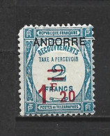 ANDORRA C. FRANCES SELLOS DE TAXA Nº 13 DIENTE CORTO ESQUINA SUPERIOR DERECHA (S.11) - Unused Stamps