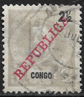 Portuguese Congo – 1911 King Carlos Overprinted REPUBLICA 2 1/2 Réis Used Stamp - Portugees Congo