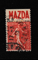 TYPE SEMEUSE 50c Bande Publicitaire  MAZDA - Used Stamps