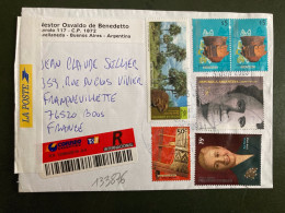 LR Pour La FRANCE TP PERON 75c+ LANTERI 75c+ CULTURA BELEN S5 Paire+ COIPO 50c+ MAPUCHE 50c OBL.3 JUN 2003+FRANCE LA POS - Covers & Documents