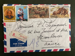 LR Pour La FRANCE TP PHACOCHERES 37n50z + ANTILOPES 6,50z + FOOT ESPANA 82 6z + TP 2z OBL.26 08 86 KINSHASA 1 - Storia Postale