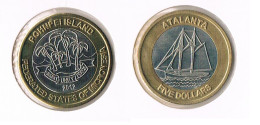 Pohnpei Island 5 Dollars -Atalanta- 2012- Bimetal - Micronesia