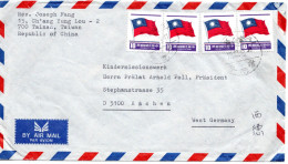 64891 - China / Taiwan - 1983 - 4@$10 Flagge A LpBf TAINAN -> Westdeutschland - Lettres & Documents
