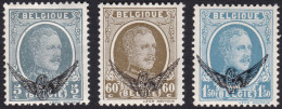 BELGIQUE, 1922-30, Service ( COB S1-4-5 *) - Neufs