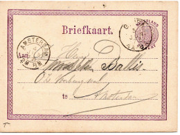 64893 - Niederlande - 1875 - 2,5c GAKte GOUDA -> AMSTERDAM - Cartas & Documentos