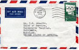 64894 - Australien - 1956 - 2'- Olympiade Melbourne EF A LpBf MELBOURNE -> Baltimore, MD (USA) - Ete 1956: Melbourne