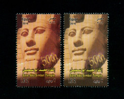 EGYPT / 2016 / COLOR VARIETY / UN / UNESCO / SAVE ABU SIMPEL TEMPLE - 50 YEARS / RAMESSES II / MNH / VF - Nuovi