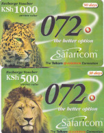 Kenya 2 Phonecards Recharge  - - - Wild Cats - Kenia