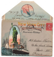 New York City USA Dépliant Postal Souvenir Folder 20 Vues 1927 Timbre Washington Rouge 2 Cents Bon état - Manhattan