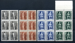 1952 - Algérie- 4 Blocs De 6 Timbres Neufs -  Statues Diverses Tp N° 288 - 289 - 290 - 292 - Unused Stamps