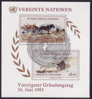 Vereinte Nationen Wien 1985, MiNr.: 51A,52A, Block 2 Mit FDC Gestempelt - Gebruikt