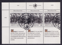 Vereinte Nationen Wien 1989, MiNr.: 96,97 2x 3erBlock Mit ZF  FDC Gestempelt - Used Stamps