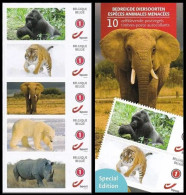 DUOSTAMP/MYSTAMP** - Bande 5 Timbres / Band 5 Zegels - Espèces Animales Menacées - SPECIAL EDITION - Gorilles