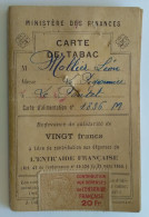 CARTE DE TABAC Contribution Aux Dépenses De L'ENTR'AIDE FRANCAISE  20Fr Le Pontet Vaucluse 2de Guerre Mondiale  Timbre - Documenten