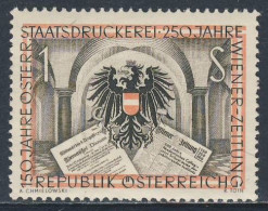 Austria Österreich 1954 Mi 1011 YT 844 SG 1268 * MH - 150. Österreichische Staatsdruckerei + 250. Wiener Zeitung - Sonstige & Ohne Zuordnung