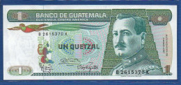 GUATEMALA - P. 66 1987 (1)– 1 Quetzal 07.01.1987 UNC, S/n  B2615370K,   Printer: Giesecke & Devrient, Munich - Guatemala