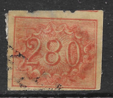 Brésil (Brazil) Empire 1855, Oblitéré - Petit Chiffre 280r Rouge (Y&T N° 21 A) Non Dentelé - Usados
