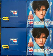 PEPSI POST-IT X 4 OF HONG KONG SINGER AARON KWOK, UNOPEN PACKS - Toebehoren En Hoezen