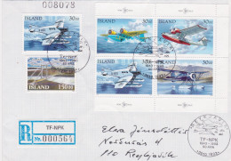 ISLANDE - BELLE LETTRE RECOMMANDEE TIMBRES AVION 1993 - Posta Aerea