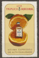 Portugal Vignette Publicitaire Licor Ancora Liqueur Ancre Orange Cinderella Publicitary Anchor Liquor - Vins & Alcools