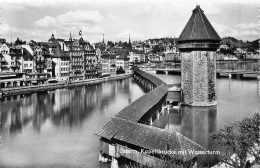 SUISSE - Luzern - Kapelibrucke Mit Wasserturm - Carte Postale Ancienne - Luzern