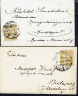 Hongrie. 1930-31. Affranchissement à 2 Fi Sur Deux Petites Enveloppes De Budapest En Ville. TB. - Postmark Collection