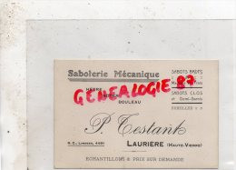 87 - LAURIERE - SABOTERIE MECANIQUE  P. TESTANT - SABOTS - Lauriere