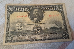 BANKNOTE LATVIA 25 LATI 1928 PICK 18 - Ship , Sailing Ship - Lettonie