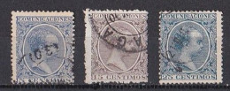 Espagne - 1889 - 1931  Royaume  Alphonse XIII - Y&T  N ° 199  202  204  Oblitéré - Usados