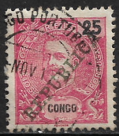Portuguese Congo – 1911 King Carlos Overprinted REPUBLICA 25 Réis Used Stamp - Portugees Congo
