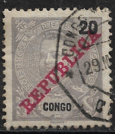 Portuguese Congo – 1911 King Carlos Overprinted REPUBLICA 20 Réis Used Stamp - Portugiesisch-Kongo