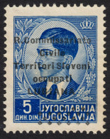 LUBIANA 1941 Ljubljana Slovenia Italy Yugoslavia R. Commissariato Civile - Occupation 5 Din Sassone 25 King Peter - Ljubljana