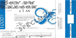 BON DU TRESOR - à 1 An - 1000 F - SPECIMEN - Pour Cours D'Instruction - Formule Vierge - - Andere & Zonder Classificatie