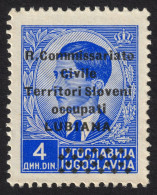 LUBIANA 1941 Ljubljana Slovenia Italy Yugoslavia R. Commissariato Civile - Occupation 4 Din Sassone 24 King Peter - Lubiana