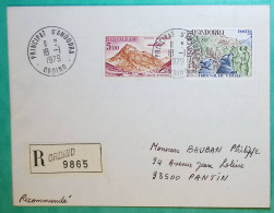 RECOMMANDE ORDINO ANDORRE PRINCIPAT D'ANDORRA POUR PANTIN SEINE SAINT DENIS 1979 LETTRE COVER FRANCE - Covers & Documents