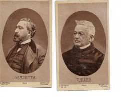 Portraits De Gambetta Et Thiers G. Hautrive Edit. Lith. Bruxelles - Personnes