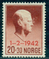 1942  Vidkun Quisling,politician,military Officer,Nazi Collaborator,Norway,Mi.271,MNG - Oblitérés