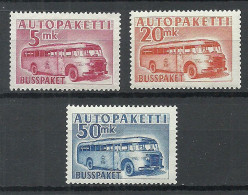 FINLAND FINNLAND 1955/1958 Auto-Paketmarken Michel 8 - 8 MNH Bus Omnibus Packet Stamps - Paketmarken