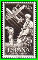 ESPAÑA COLONIAS ESPAÑOLAS ( SAHARA ESPAÑOL AFRICA ) SELLO AÑO 1961 AEREO VALOR 25 Ptas. PROTECTORADO - NUEVO - - Sahara Español