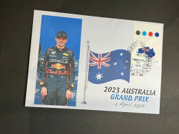 (4 P 12) Formula One - 2023 Australia Grand Prix - Winner Max Verstappen (2 April 2023) With OZ Map Stamp Melbourne P/m - Other & Unclassified