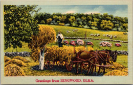 Oklahoma Greetings From Ringwood With Haymaking Scene - Other & Unclassified