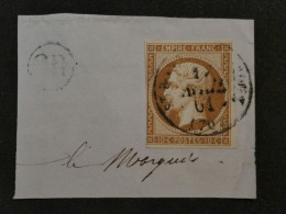 AW 21 FRANCE SUR FRAGMENT   LETTRE  +1861   O.RURALE +N° 13   +  AFFR. INTERESSSANT+ + - 1853-1860 Napoléon III.