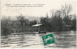 95. VAUREAL. Inondations De Janvier 1910. Le Port Communal Et Le Garage Maitre Submergés - Vauréal