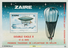 34291 MNH ZAIRE 1978 HISTORIA DE LA AVIACION. PRIMERA TRAVESIA DEL ATLANTICO EN GLOBO - Unused Stamps