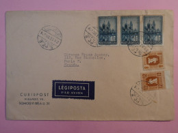 AW 21 HONGRIE BELLE  LETTRE  1947  PAR AVION BUDAPEST A PARIS FRANCE +CHRONO PRESS +BANDE DE TP  +  AFFR. INTERESSANT+ + - Cartas & Documentos