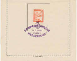 ÖSTERREICH SONDERSTEMPEL 1948 „3. BRIEFMARKENMESSE MESSEPALAST 14.3.1948 – 1 WIEN 1“ In Seltene Violetter Stempelfarbe - Covers & Documents