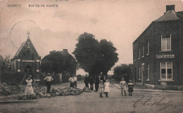 BELGIQUE - Hannut - Route De Namur  - Peintre Decorateur - Travaux - Animé - Carte Postale Ancienne - Hannuit