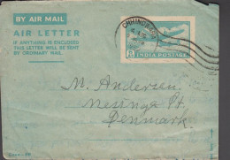 1952. INDIA. AIR LETTER 6 As To Messinge St. Denmark Cancelled CHHINDWARE 4 AUG 1952. Sender At Girsl Boar... - JF531101 - Andere & Zonder Classificatie