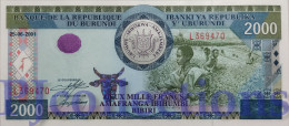 BURUNDI 2000 FRANCS 2001 PICK 41 UNC - Burundi